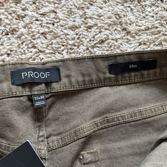 Proof Rover Pants Men’s Size 33x30 Brown Slim Huckberry Stretch Canvas Gusseted - Picture 4 of 8